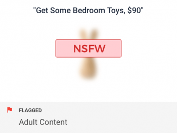Sex toy flagged as NSFW and prohibited content by adult content checks for ecommerce