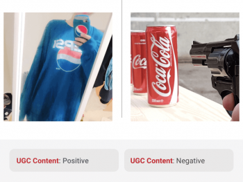 User generated content comparison of tags like sentiment for two competing products of the same category
